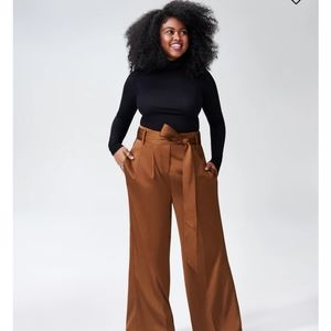 *SOLD*Petite Tresa Wide Leg Tie Pants - Caramel